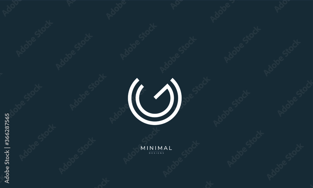 Alphabet letter icon logo UG or GU Alphabet letter icon logo UG or GU