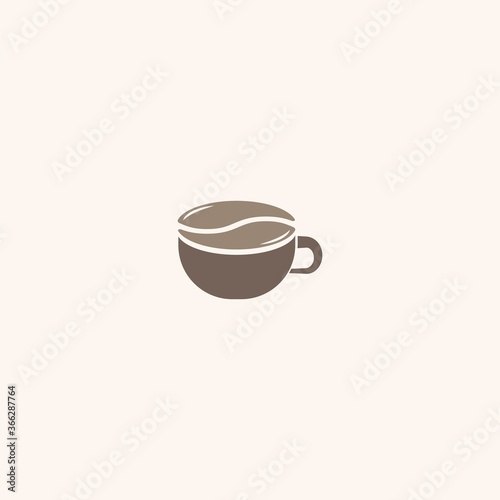 Coffee Logo Brown Minimal Design Vector