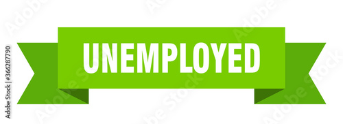 unemployed ribbon. unemployed paper band banner sign