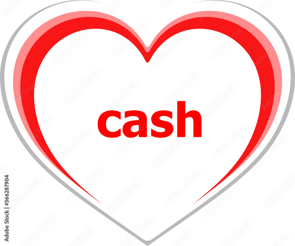 Text Cash. Business concept