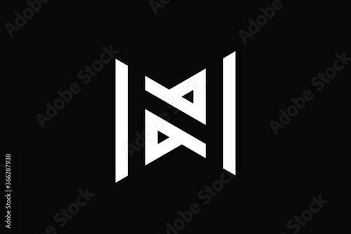 Minimal Innovative Initial MH logo and HM logo. Letter HM MH creative elegant Monogram. Premium Business logo icon. White color on black background