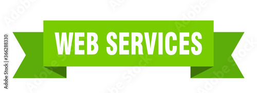 web services ribbon. web services paper band banner sign
