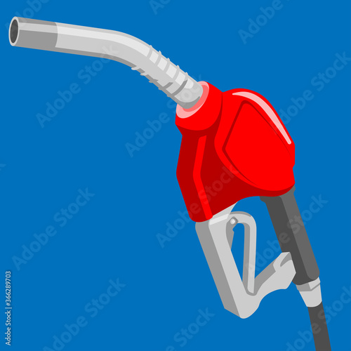 gas pump nozzle flat icon vector illustration, isolated stock vector