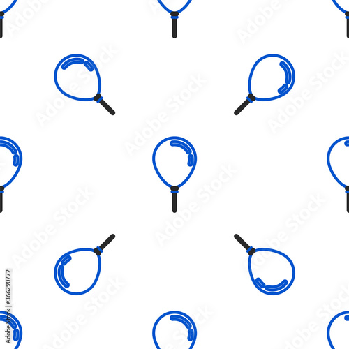 Line Balloon with ribbon icon isolated seamless pattern on white background. Colorful outline concept. Vector.