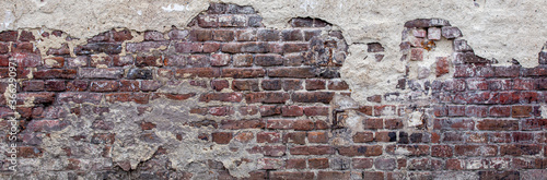Vászonkép background of old red brick wall. Texture of grunge brickwork