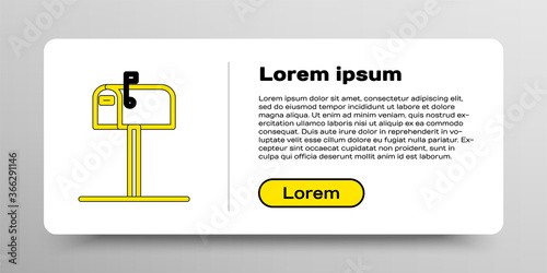 Line Open mail box icon isolated on white background. Mailbox icon. Mail postbox on pole with flag. Colorful outline concept. Vector.