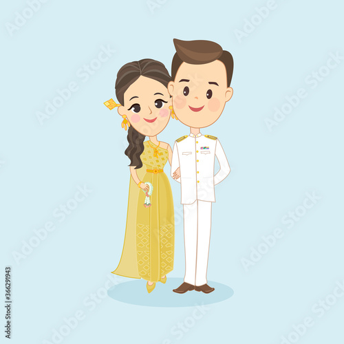 Couple in Thai Costume for Wedding Card