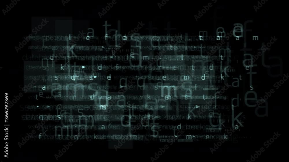 Futuristic animation background with letters and numbers. 4K computer animation. Futuristic animation background with letters and numbers. 4K computer animation.