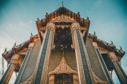 Wat Ratchabophit Sathitmahasimaram temple in Bangkok, old Town, Thailand photo