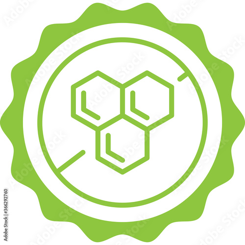 honey free beeswax wax isolated green outline stamp icon vector circle
