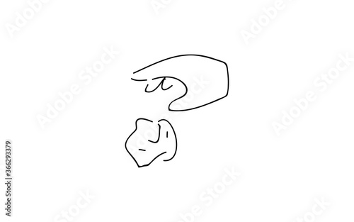 アナログ手書き風のゆるいタッチのアイコン：ポイ捨て