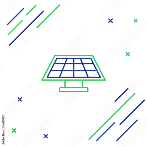 Line Solar energy panel icon isolated on white background. Colorful outline concept. Vector.