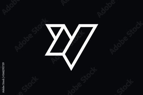 Minimal Innovative Initial VN logo and NV logo. Letter VN NV creative elegant Monogram. Premium Business logo icon. White color on black background