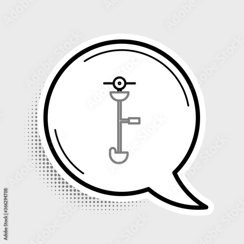 Line Grass and weed electric string trimmer icon isolated on grey background. Grass clipper, lawn mower isolated on white background. Colorful outline concept. Vector.