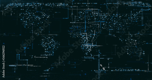 Abstract digital network data background, 3D rendering