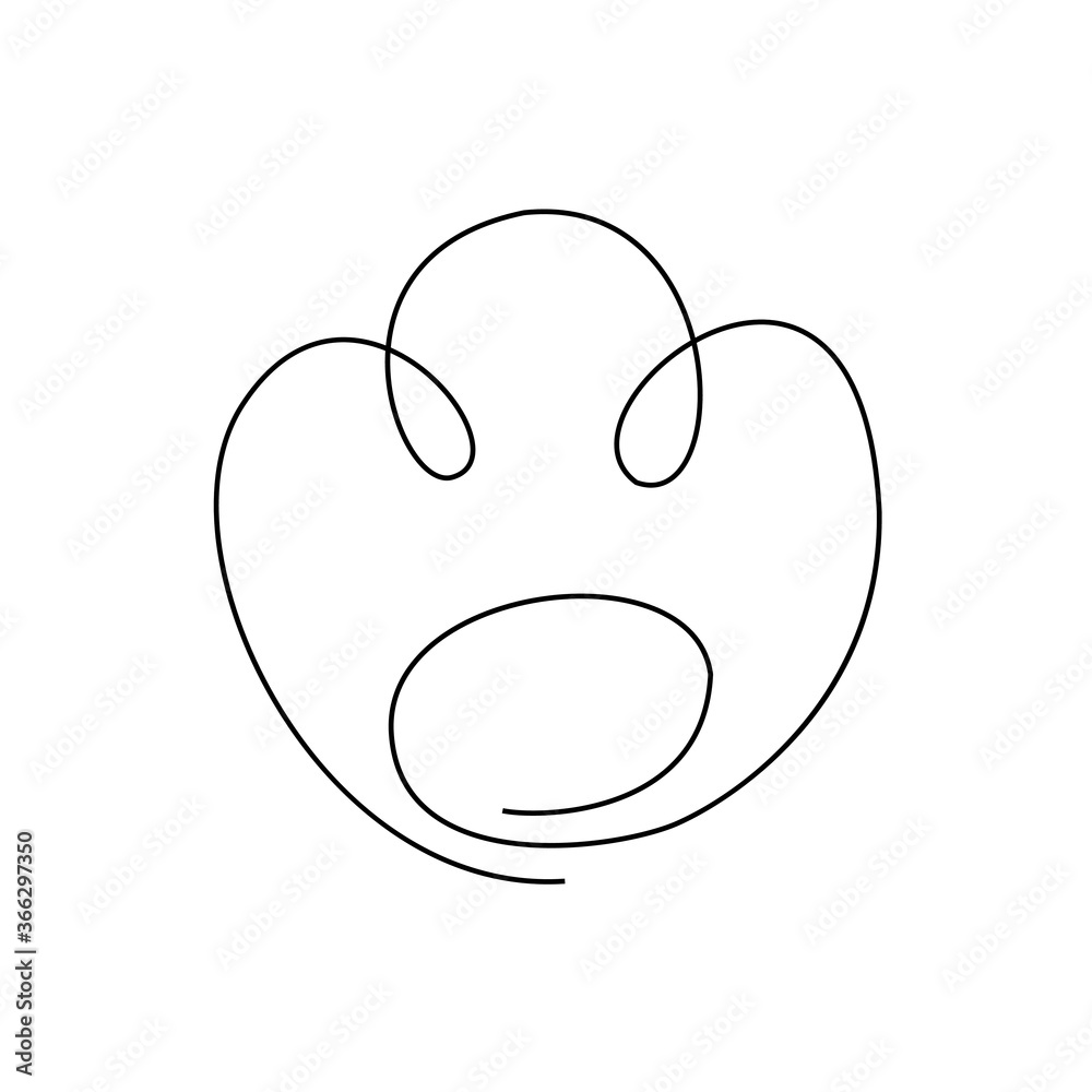 Drawing of a cat's paw footprint in the style of line art. Vector logo. Stock image. Stylish, abstract print Drawing of a cat's paw footprint in the style of line art. Vector logo. Stock image. Stylish, abstract print