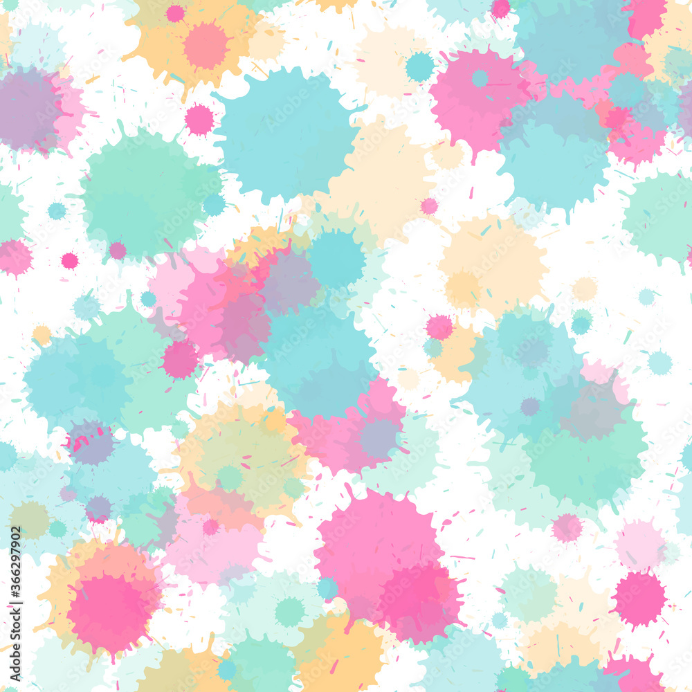 Paint transparent stains vector seamless grunge background.