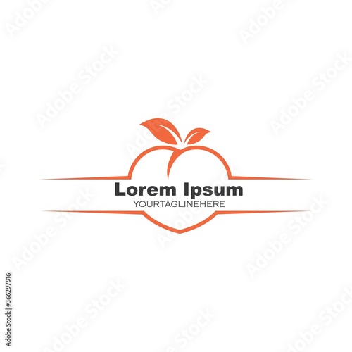 peach fruit icon vector illustrtion design