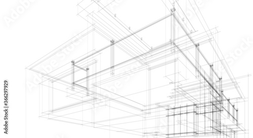 Building 3d structure. Architectural background. 