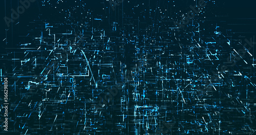 Abstract digital network data background, 3D rendering