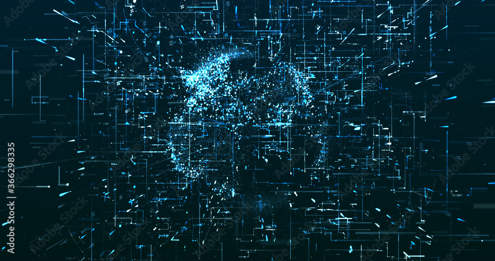 Fototapeta premium Abstract digital network data background, 3D rendering