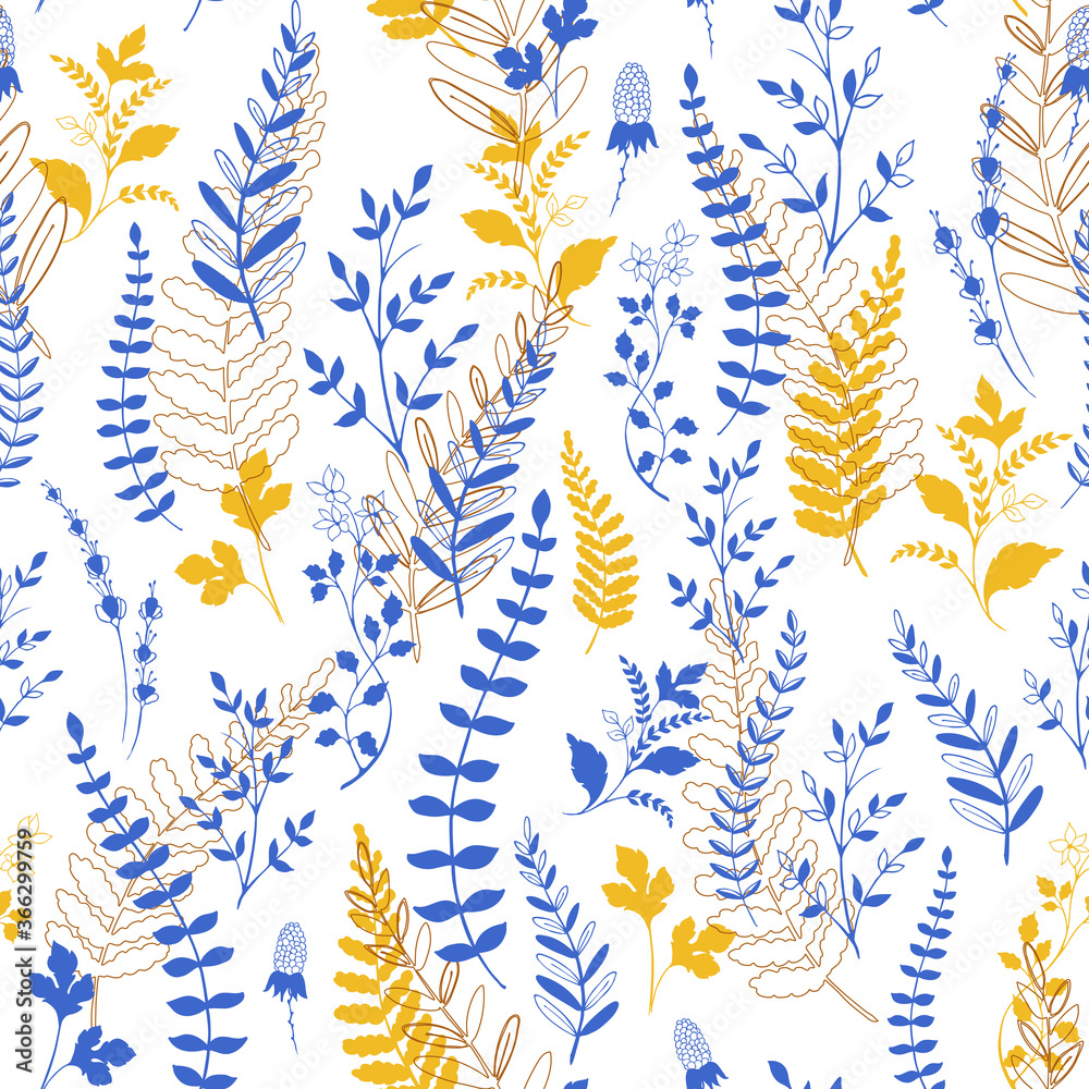 Hand drawn botany - seamless pattern Hand drawn botany - seamless pattern