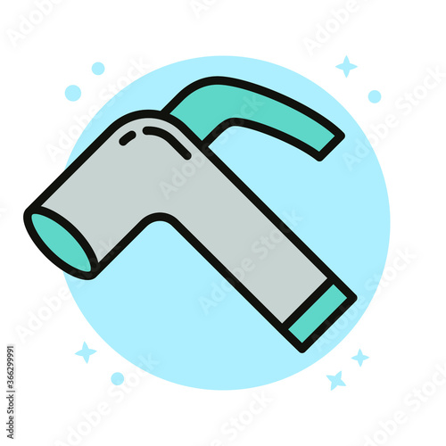 Water Splash Shower Bathroom Icon Design. Bath Water Spray Vector Illustration