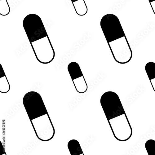 Seamless Pattern Of Capsule Pills
