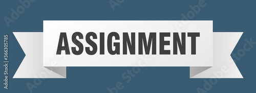 assignment ribbon. assignment paper band banner sign