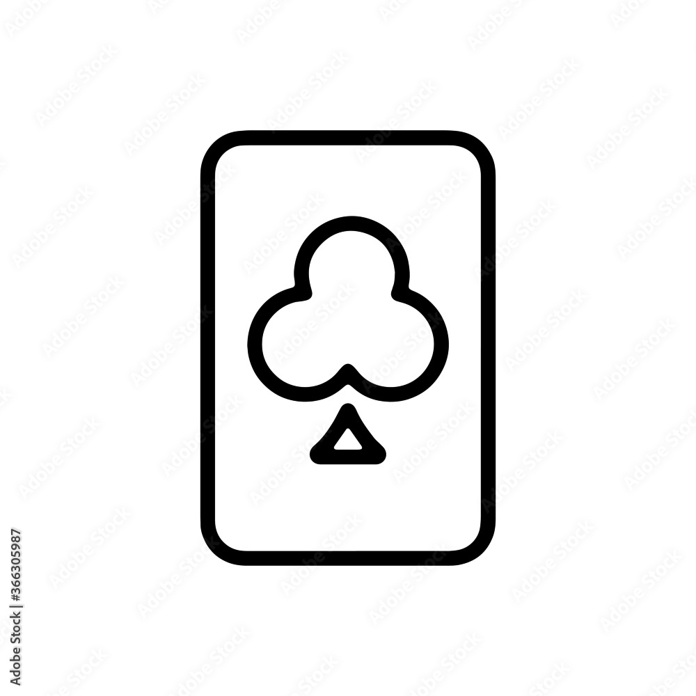 vector illusion icon of outline Club Card vector illusion icon of outline Club Card