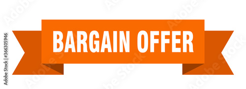 bargain offer ribbon. bargain offer paper band banner sign
