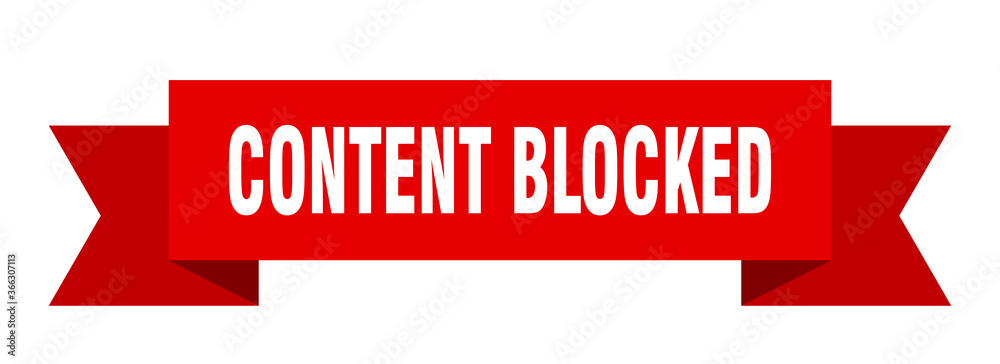 content blocked ribbon. content blocked paper band banner sign