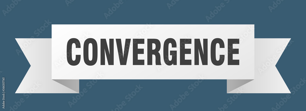 convergence ribbon. convergence paper band banner sign