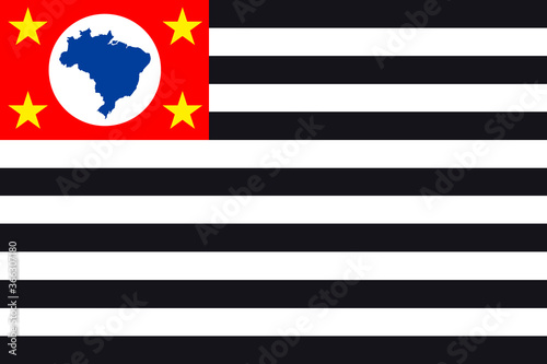 Rio Grande Do Sul Brazil state flag. Original colors and proportion. Vector eps10