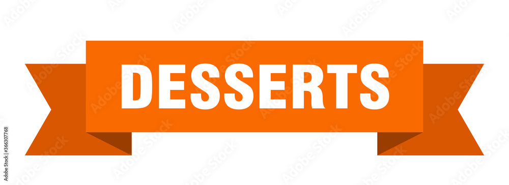 desserts ribbon. desserts paper band banner sign desserts ribbon. desserts paper band banner sign