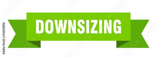 downsizing ribbon. downsizing paper band banner sign