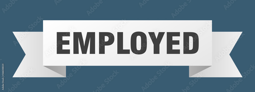 employed ribbon. employed paper band banner sign employed ribbon. employed paper band banner sign