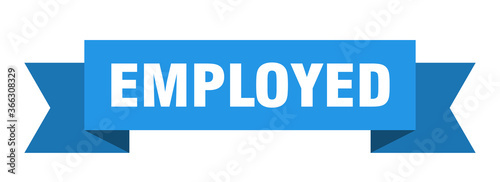 employed ribbon. employed paper band banner sign