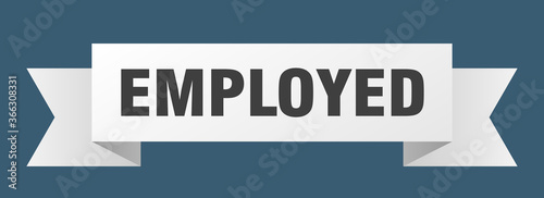 employed ribbon. employed paper band banner sign