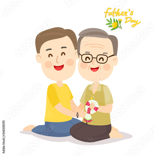 Cartoon Thai Father's Day