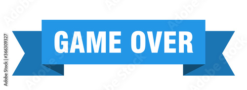 game over ribbon. game over paper band banner sign