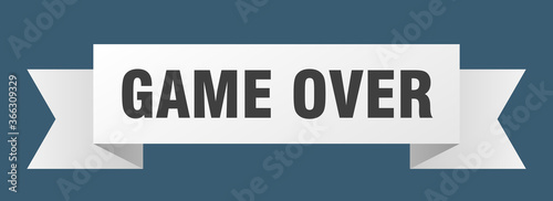 game over ribbon. game over paper band banner sign