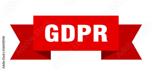 gdpr ribbon. gdpr paper band banner sign