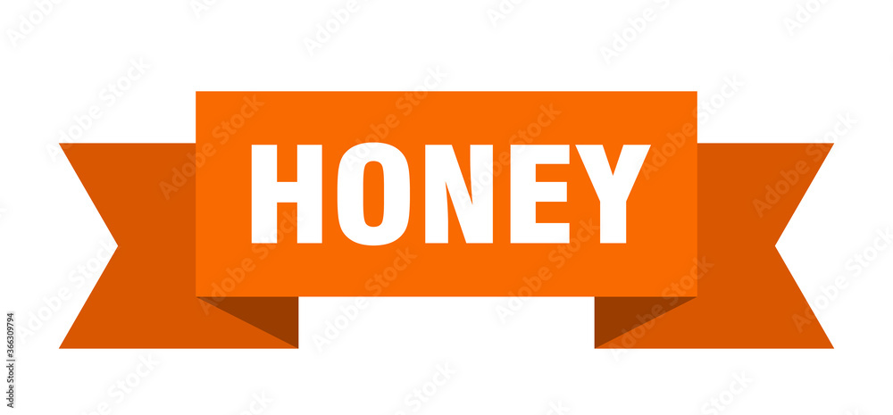 honey ribbon. honey paper band banner sign honey ribbon. honey paper band banner sign
