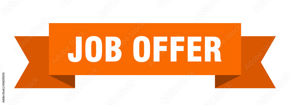 job offer ribbon. job offer paper band banner sign job offer ribbon. job offer paper band banner sign