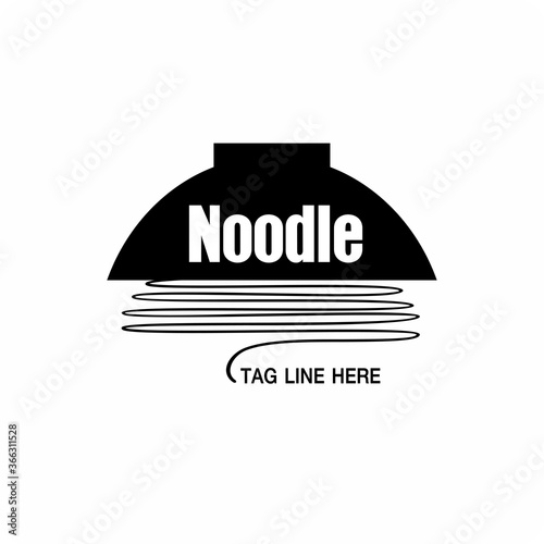 The bowl Noodles logo for ramen restaurant Design template