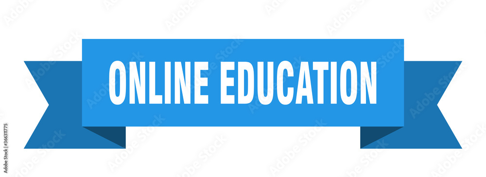 online education ribbon. online education paper band banner sign online education ribbon. online education paper band banner sign