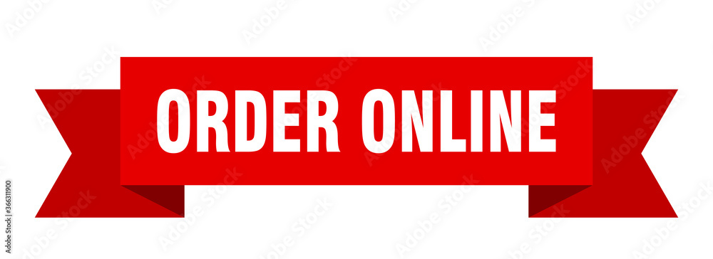 order online ribbon. order online paper band banner sign