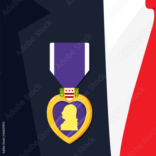 Purple Heart Badge on the suit