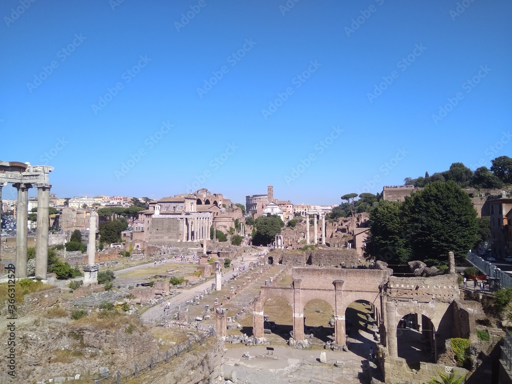 Remains of the Capitoline Square in Rome in Italy.